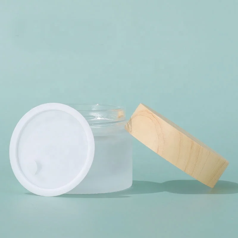 LZ-упаковка 100 шт. 5 г 10 15 30 50 матовая баночка для крема с текстурой древесины индивидуальная торговая марка стеклянная тела и лица