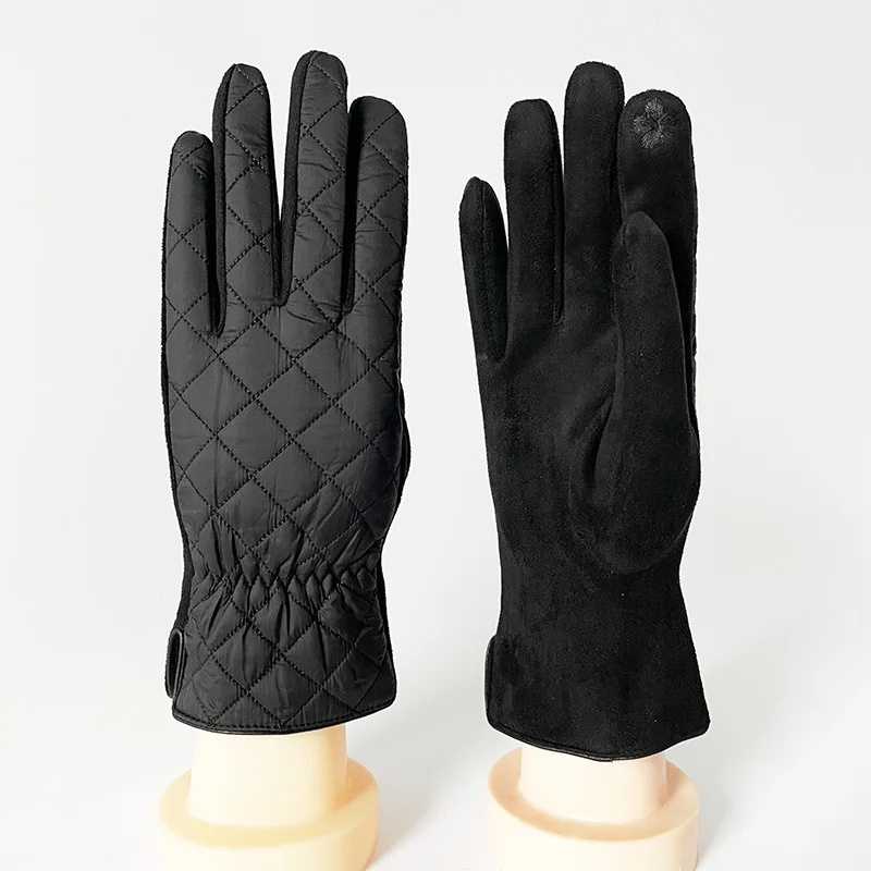 BSCI Manufacturer Custom Down Cloth Black Men Touch Screen Winter Thicken  Gloves