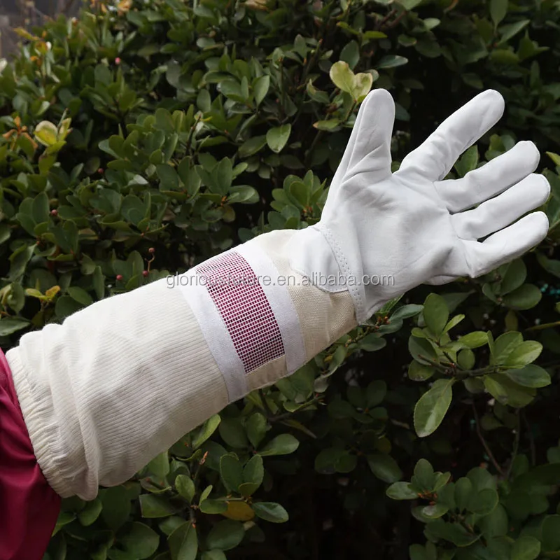 Wholesale High Quality Beekeeping Glove for Beekeeper sheepskin Ventilated Bee protect gloves