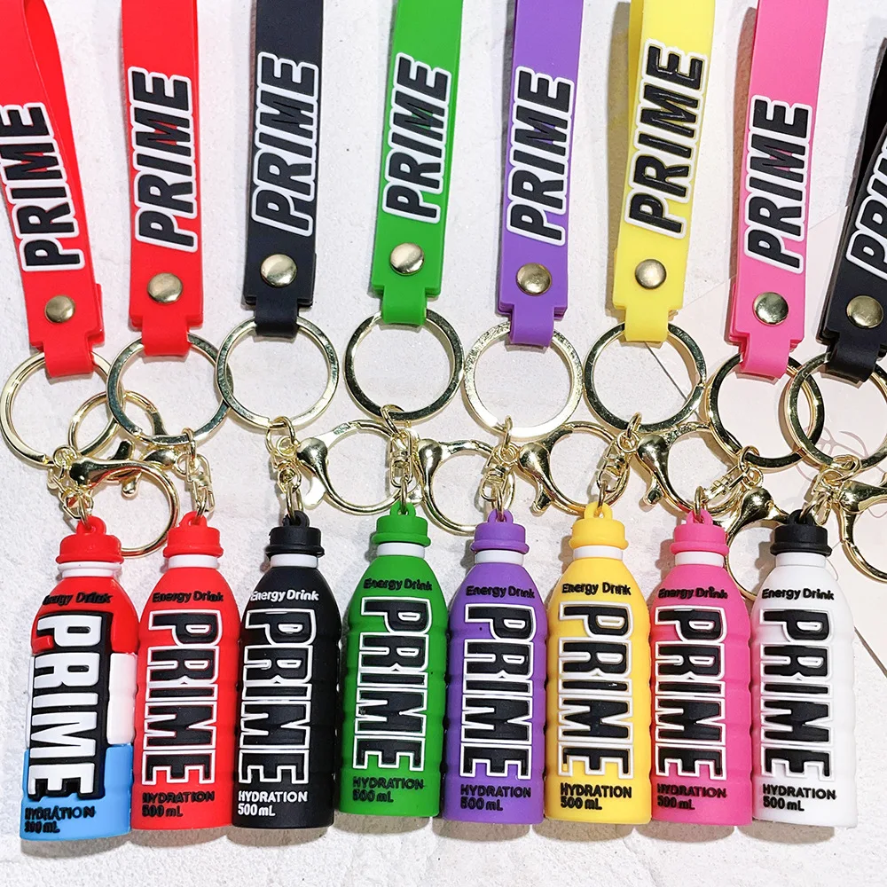 PRIME Energy Drink Bottle Keychain Prime Drink Bottle Pendant PVC Soft Glue Drink Bottle Pendant