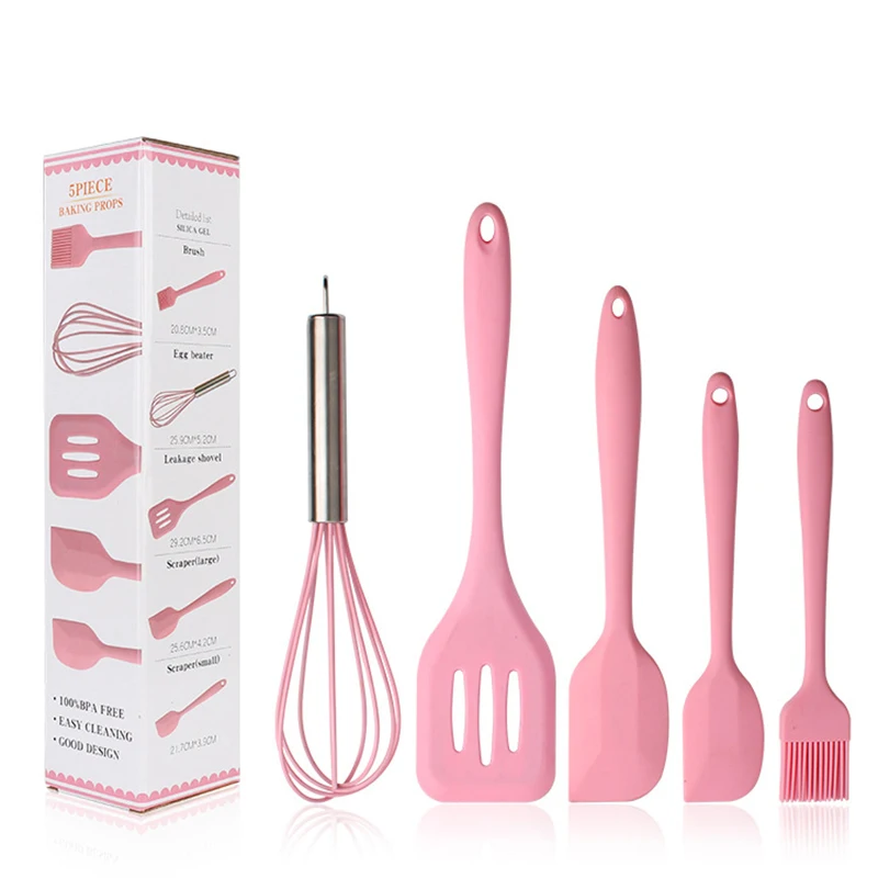 
Wholesale Amazon Hot Selling High Resistant Cookware Silicone Spatula Kitchen Utensils Set 