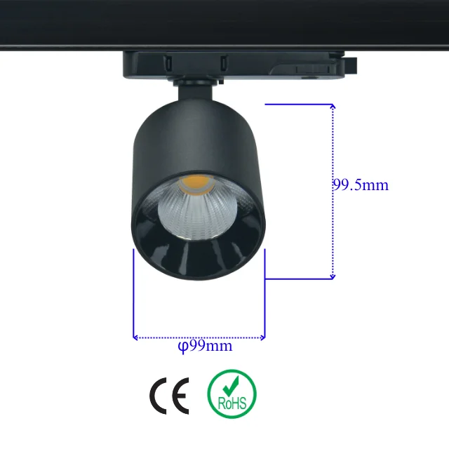 Track Rail Light System Adjustable Focus Commercial Lighting System Ceiling Recessed Track Rail Led Cob Light