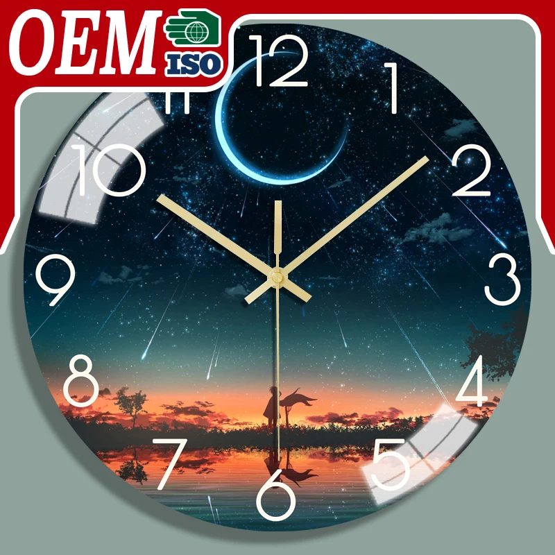 Tempered Glass Mute Quartz Clock Wall Clock for Living Room Home Decoration Clock  Wall Watch
