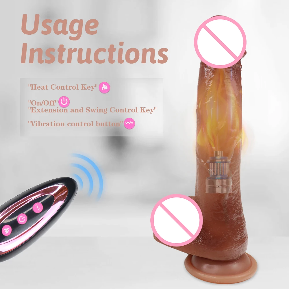 S-HANDE NEW female masturbation RC heating thrusting realistic xxl big liquid silicone dildos vibrator adult sex toys for women