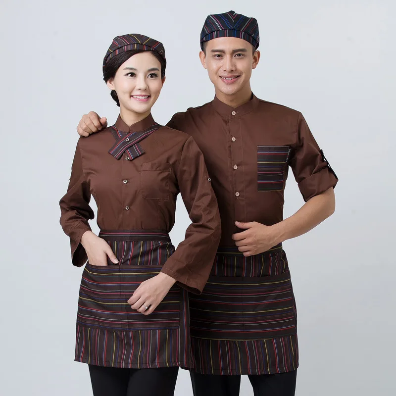 
Long Short Sleeve Restaurant Uniforms Kitchen Custom Logo Waiter Work Uniform Sets Chef Uniforms 