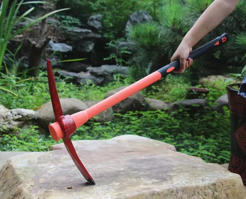 Farm Tools Pickaxe Types Outdoor Multifunctional Digging Root Steel Fiber Handle Double Mattock Pickaxe