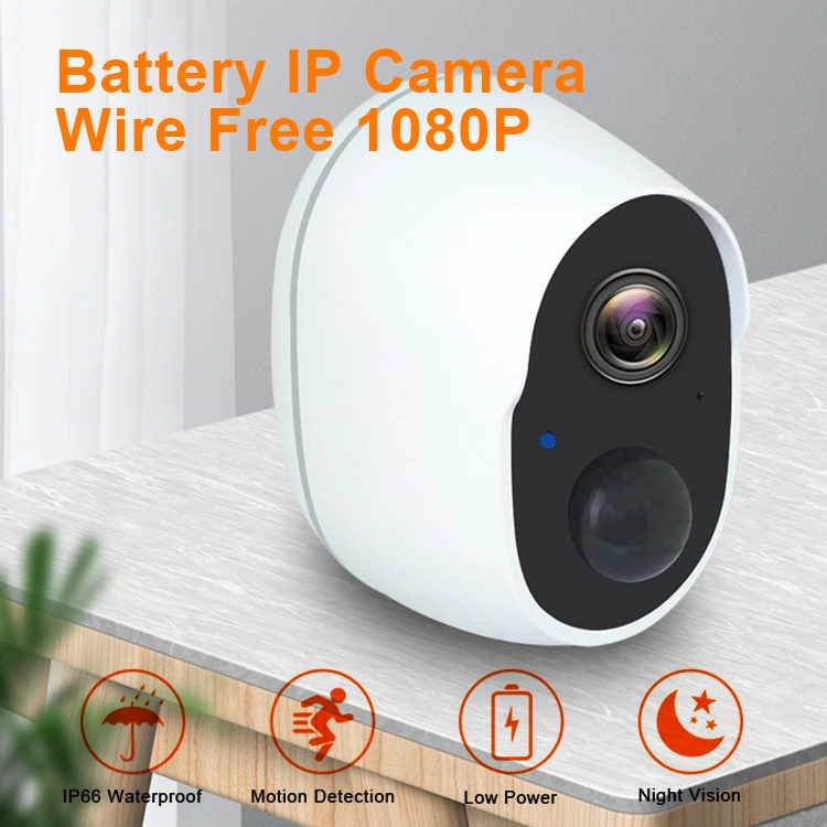 Smart Indoor Outdoor  Wifi Tuya Camera 1080P  IP CCTV Camera Battery Powered