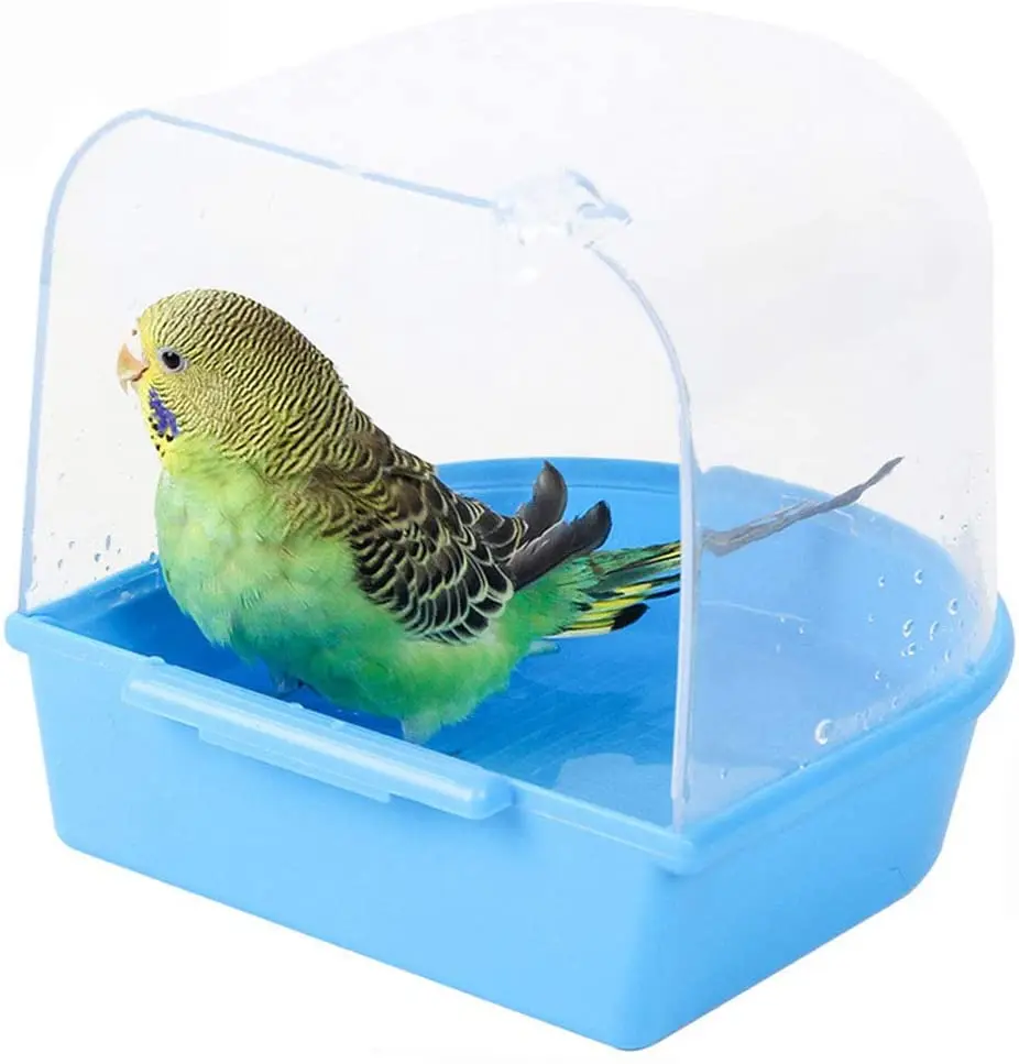 
Bird cage bath shower box bird cage in a leak-free design with hooks for small birds parrots 