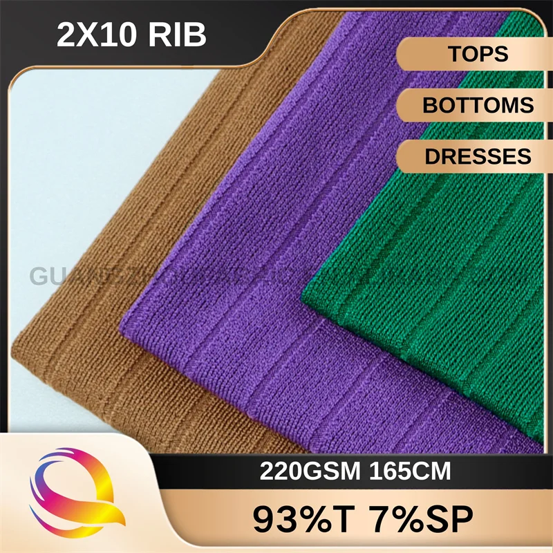 220G Cheap Lining Polyester Stretch Spandex Paris Stripes 2X10 Rib Fabric