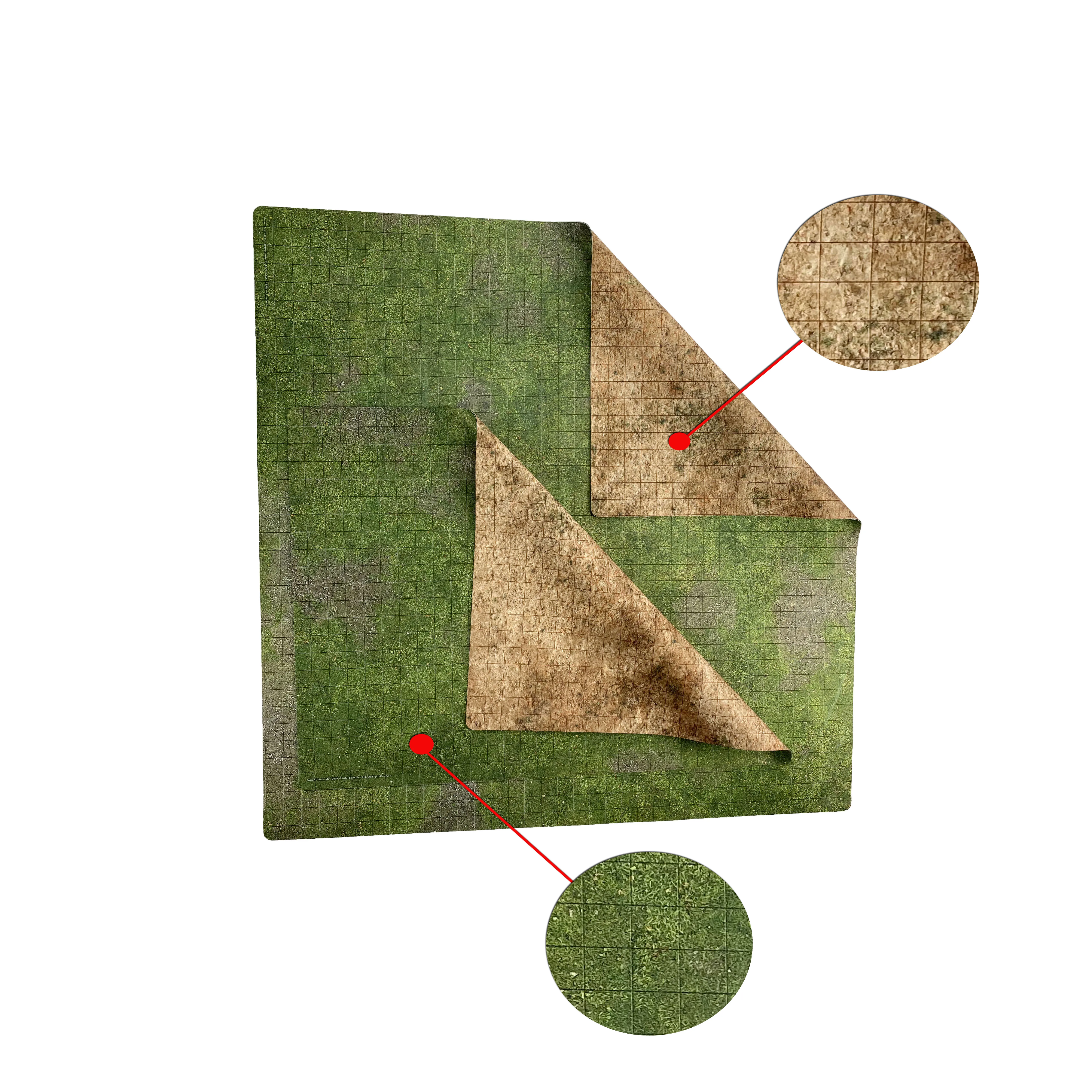 Double Sided Natural Rubber Non Slip  Wargame Grass + Desert  Battle Mat