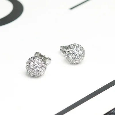 Korean Fashion Creative INS Small Fresh Triangle Zircon Stud Earrings Diamond Ball Earrings