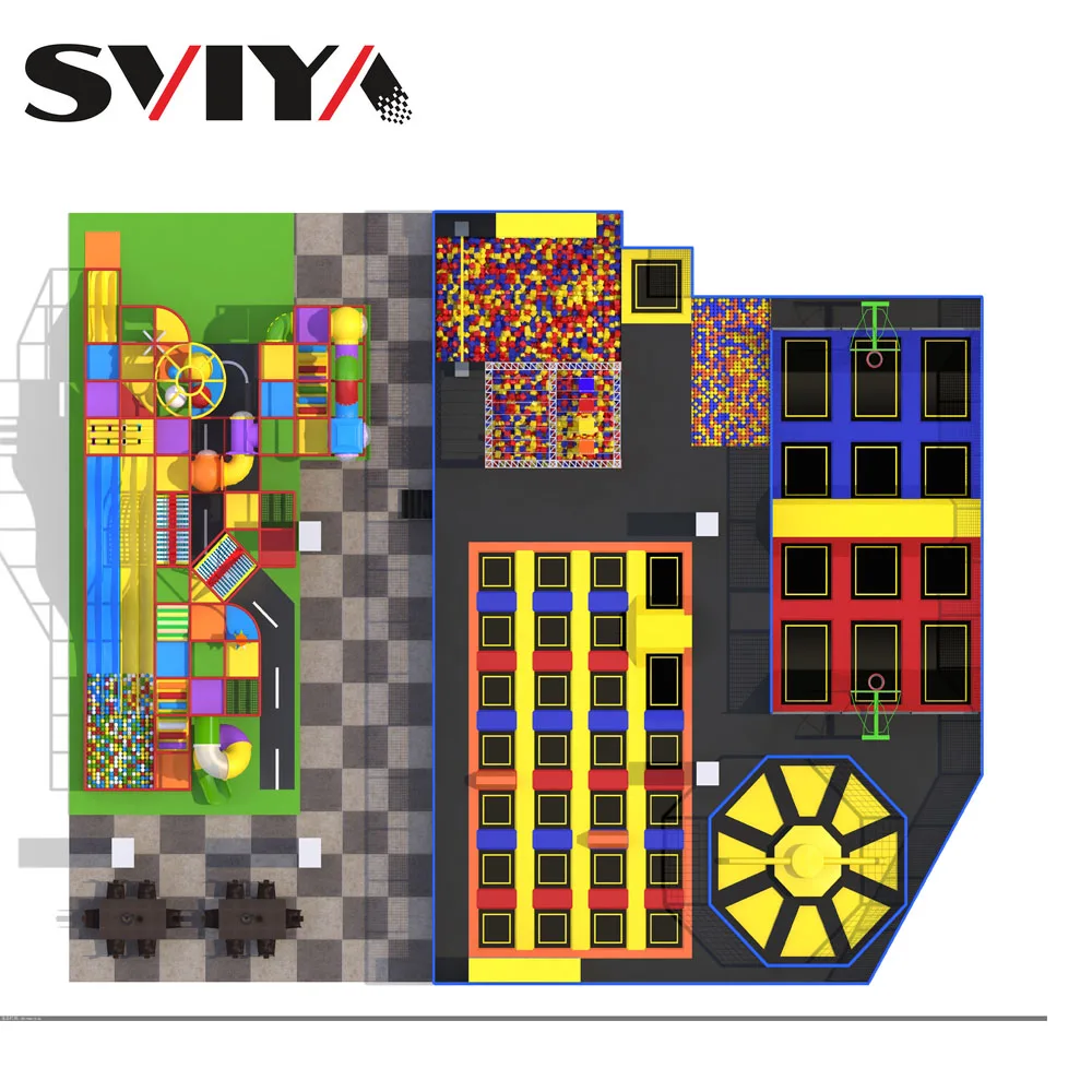 Factory Sale Commercial Indoor Trampoline Park Bungee Jump With Ninja Warrior Course