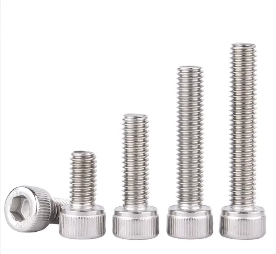 Knurl Hexagon Hex Socket Cap Head Screw M1.4 M1.6 M2 M2.5 M3 M4 M5 M6 M6-0.75 M8 M10-M26 Stainless Steel Allen Bolt DIN912