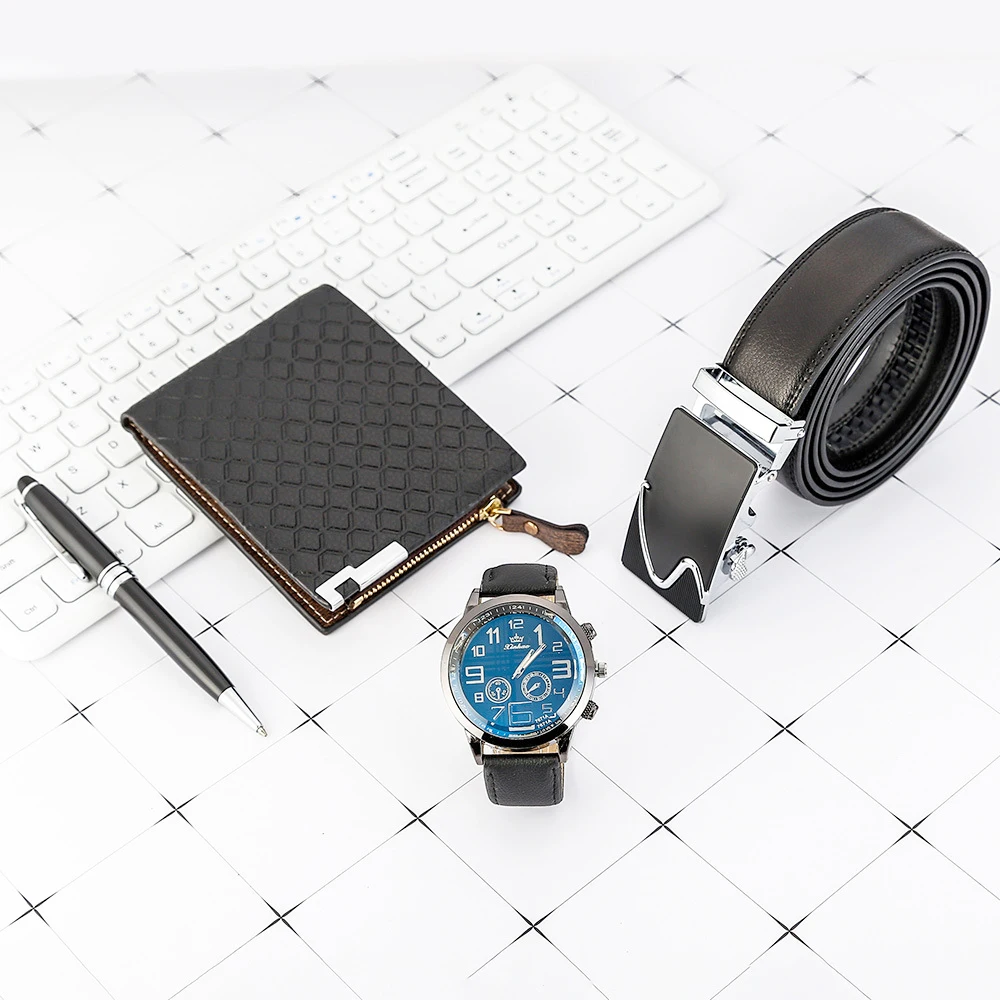 2020 Hot sell Fashion creative boutique belt wallet pen quartz watch gift set