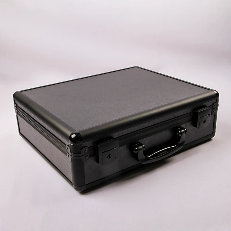 Индивидуальный размер логотип OEM дизайн черный литой замок портфель Водонепроницаемый Алюминиевый жесткий чехол оптовая продажа для ноутбука с волнистой пеной