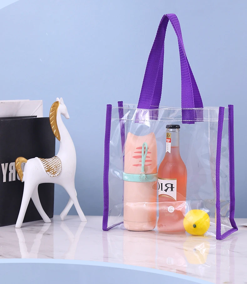 Прозрачная женская сумка через плечо из ПВХ с ручкой