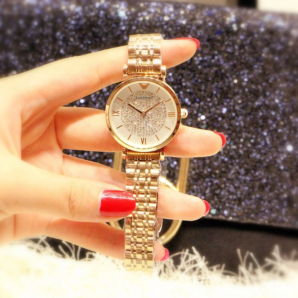 stainless steel LOW LOGO diamond sky star Women Charms waterproof watches quartz wrist watch ladies gift souvenir wristwatch