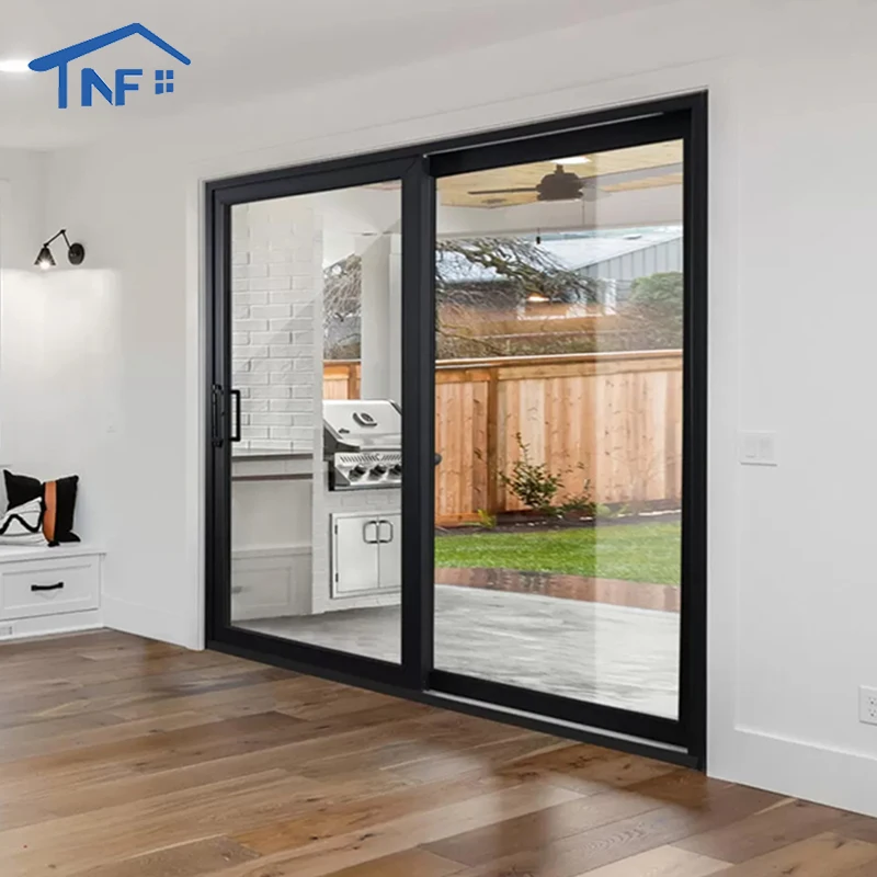 NF Cheap Factory Price Aluminum Glass Sliding Doors Modern Front Doors Patio Glass Sliding Door for houses