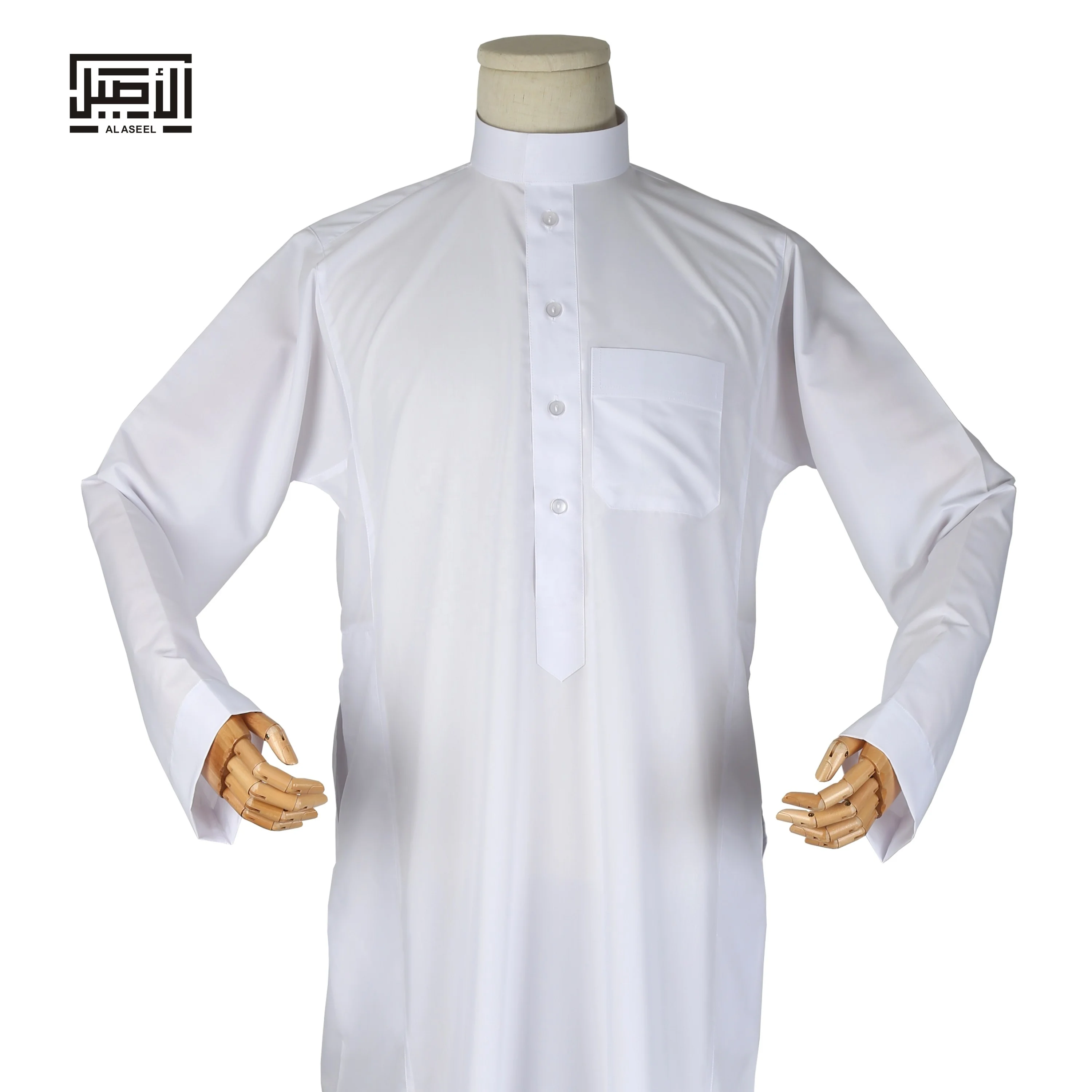 Premier White Alaseel Muslim Man Dress Djellaba Kaftan Jubah Abaya Jalabya Ethnic Arab Jalaba Maxi Qamis Thobe Islamic Clothing