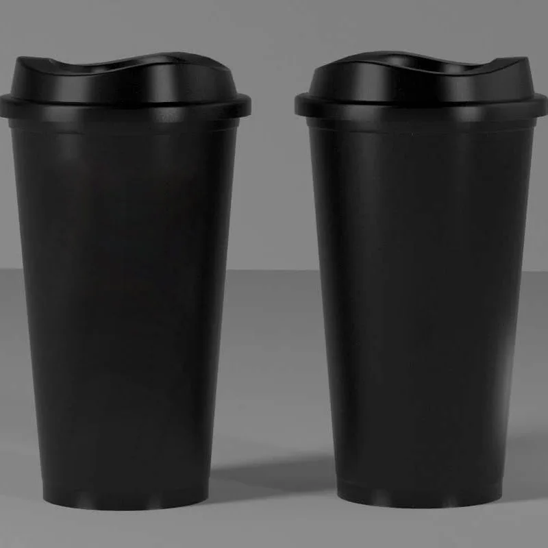 Custom PP Reusable White BPA free Plastic Coffee Cup with Lid