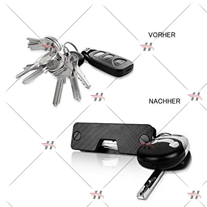 2021 Fashion Compact Clever Key Organizer Key Holder Keychain Organizer Carbon Fiber Gift Box