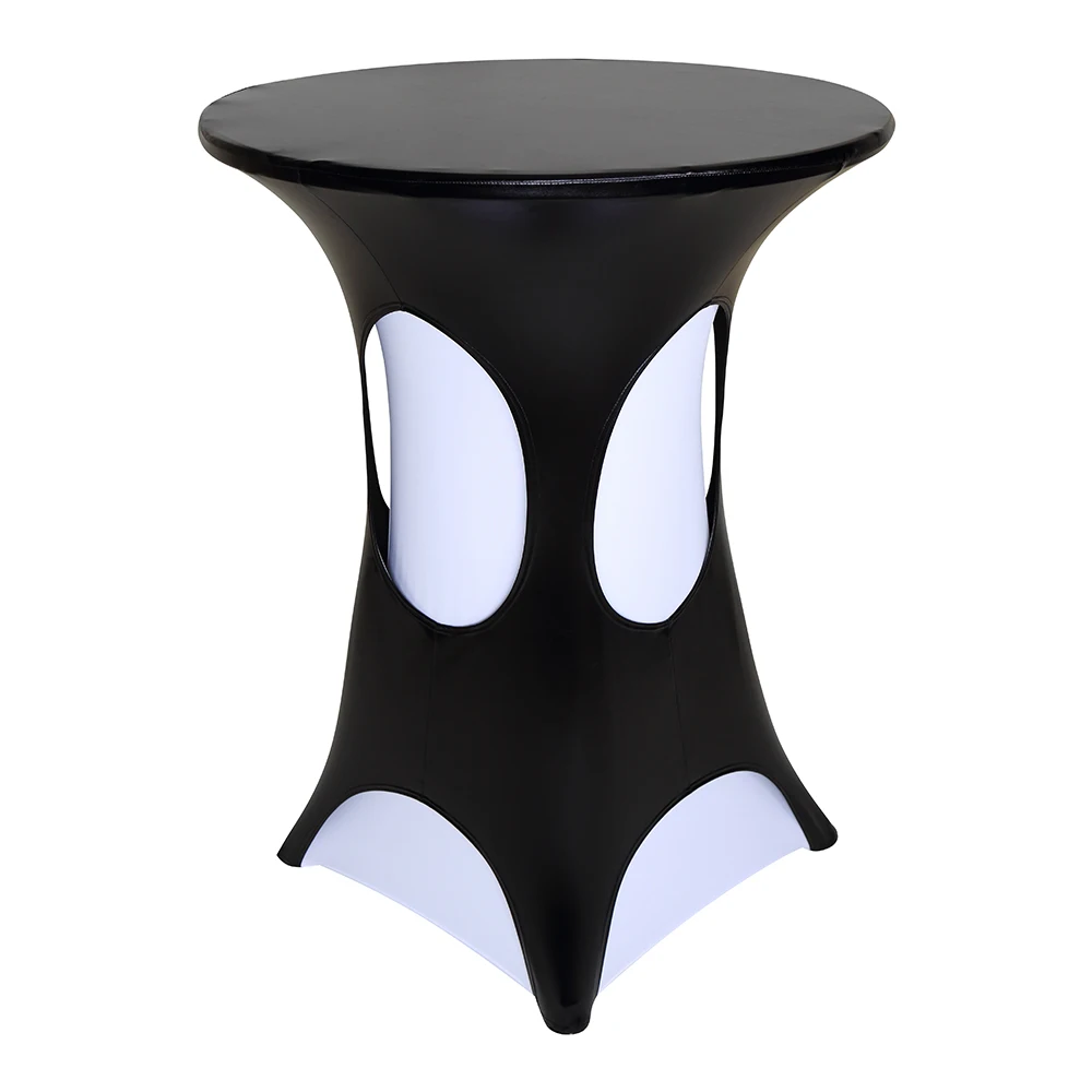 
round metallic spandex highboy table cover fitted cocktail table cover for wedding party event decoration 