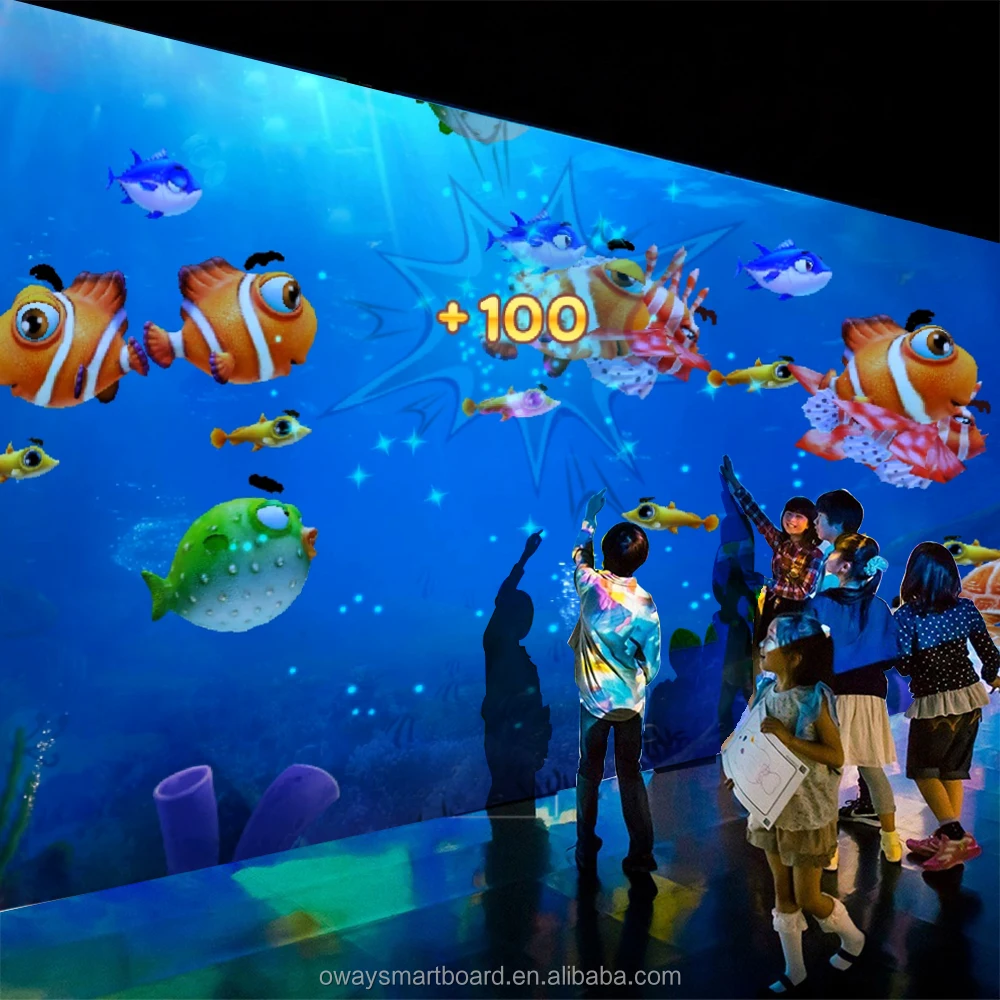 The latest interactive projection wall floor game indoor virtual reality touch game 3 years warranty 255 points for large panel