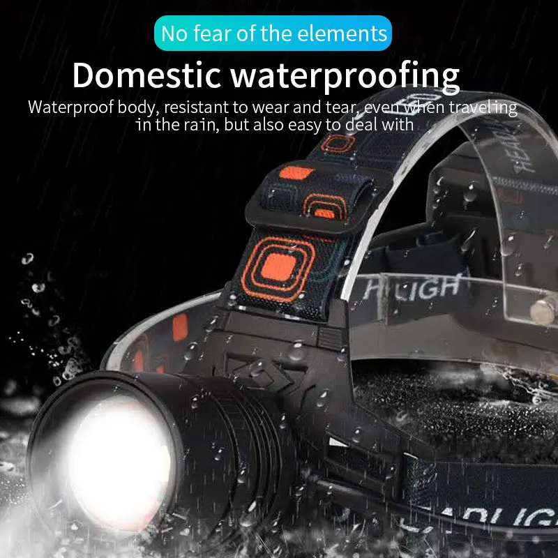 Factory wholesale led headlight flashlight waterproof 13000 lumens high power USB rechargeable headlight