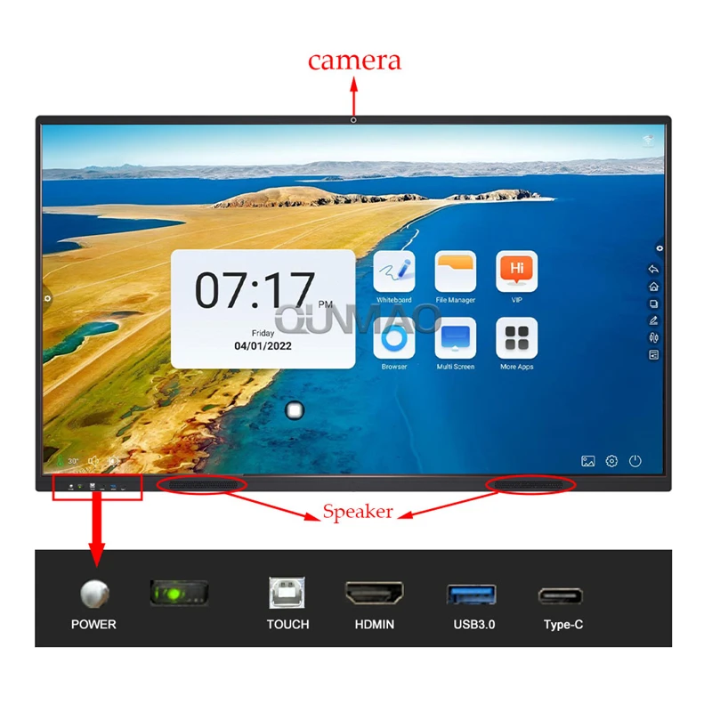 Wholesale 65 inch lcd 4k infrared multitouch touch screen smart digital interactive whiteboard