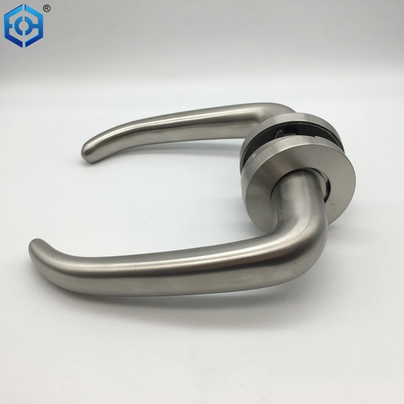 Satin Polished Ox Horn Shape Lever Door Handle For Guest Room Bedroom