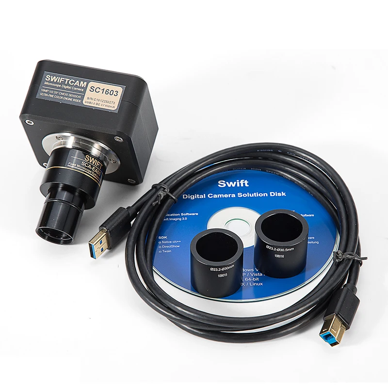 SWIFT High Quality 16MP Microscope Camera USB3.0 CMOS Camera C-Mount Eyepiece Adapter