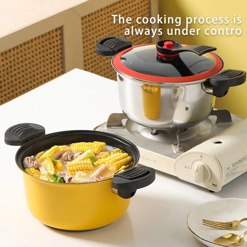 New Color 3.5L Multifunction Low pressure cooker stainless steel Soup Pot Household nonstick Cookware Micro Pressure Cooker