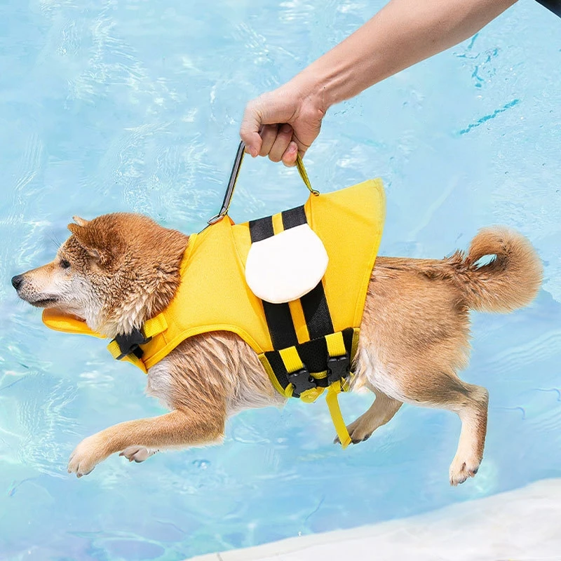 Cute Dog Life Jacket Sport Safety Rescue Vest Dog Clothes In Pool Adjustable Vests Puppy Float Swimming Suit for All Pet Dogs