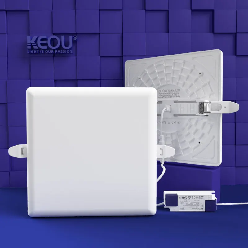 Intelligent Smart Adjustable led surface mounted lamp square frameless 24w led panel light