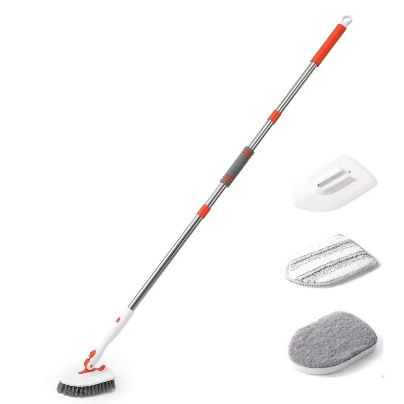 2024  New product  Tile & Tub Floor Scrub Cleaning Brush with Long Handle 3 In 1 Window Cleaning Brush