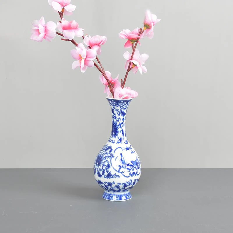 Retro Mini Blue and White Porcelain Ornaments Exquisite Hydroponic Plant Flower Arrangement Traditional Handmade Art Vase