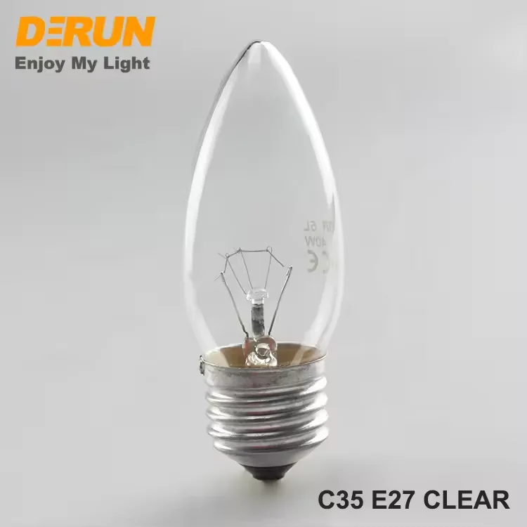 Производитель 25W 40W 60W 75W 100W 220V E14 E27 Base CAL35 C35 стеклянная энергосберегающая свеча с CE