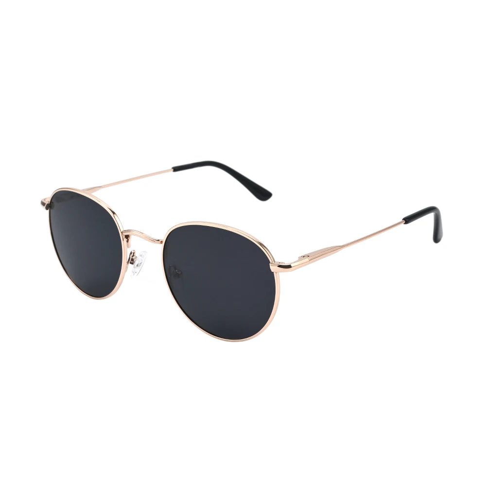 Sunglasses factory wholesale classic round shape frame women fashion polarized metal sunglasses