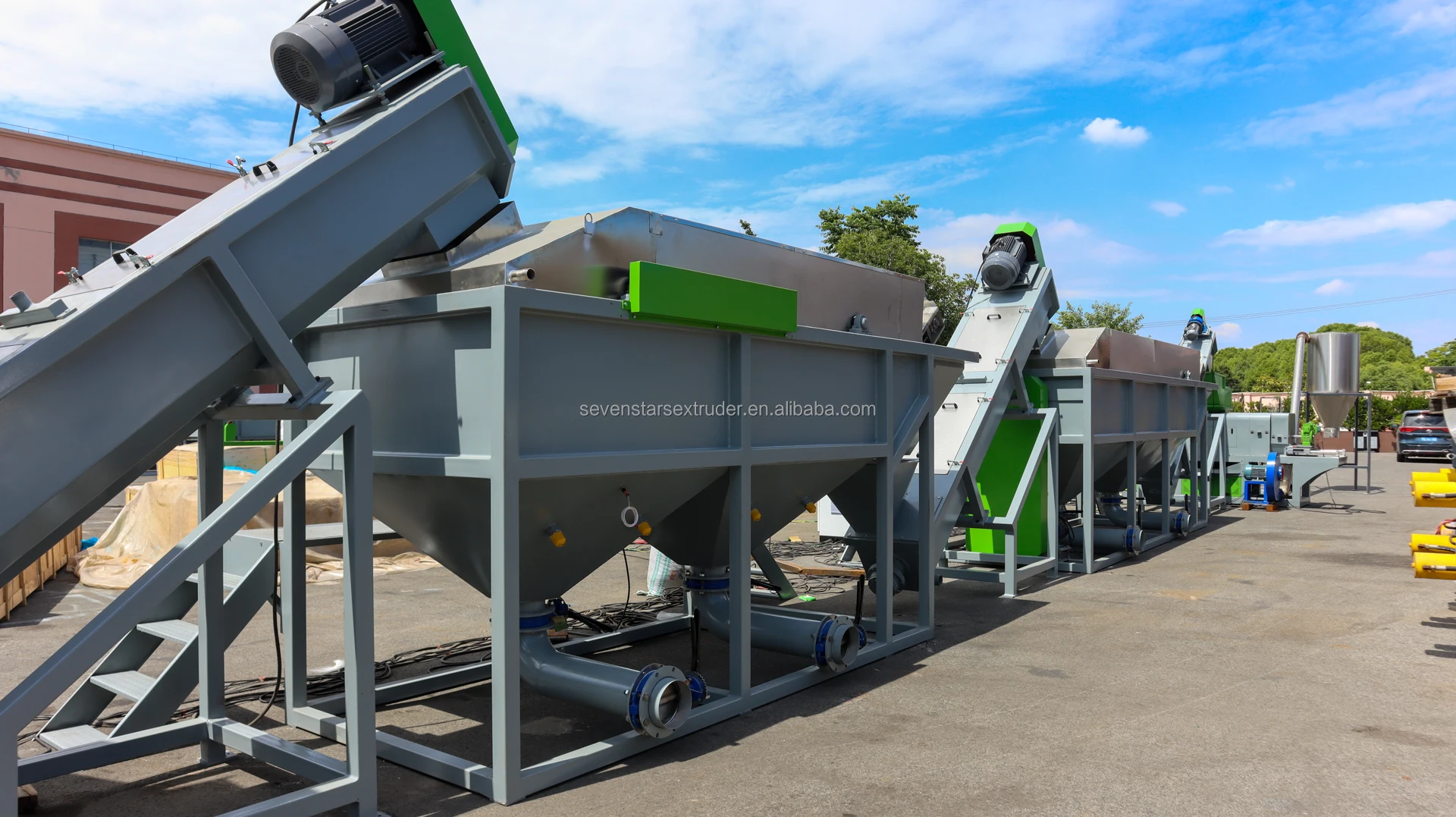 800-2000kg LDPE HDPE PP film recycling washing machine line crushing washing drying plant with good price