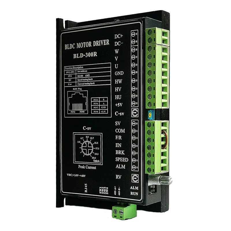 Hot sale 300W RS485 3 phase dc motor driver for brushless dc motor, VDC 15~48V 3 phase bldc driver with hall sensor