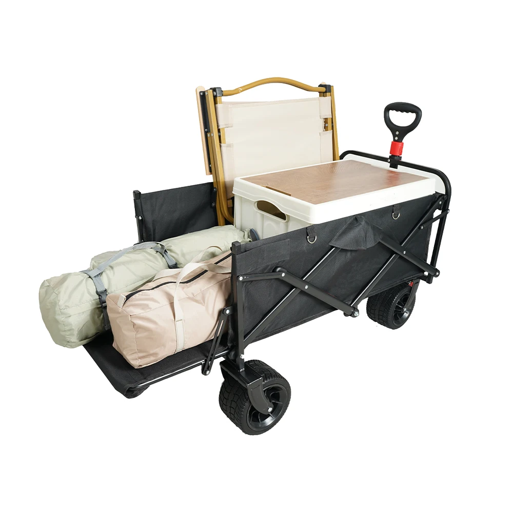 Folding two wheel hand carts noiseless hand cart folding handle platform trolley