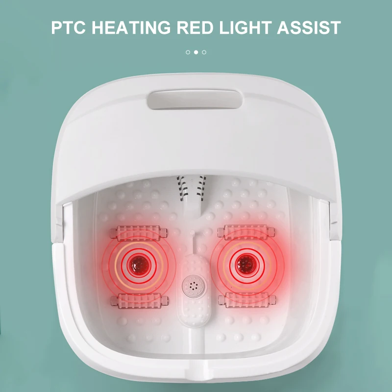 Home Use Electric pedicure machine bath foot basin massager with bubble Folding foot bath tub heating constant infrared