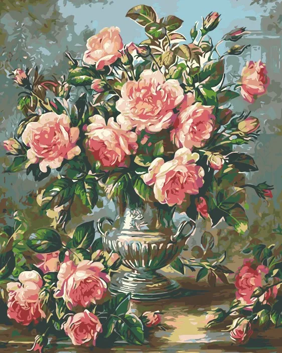 Hot Sale Photo Handicrafts Framed Colorfulflowers tulips Acrylic Diy painting by Numbers