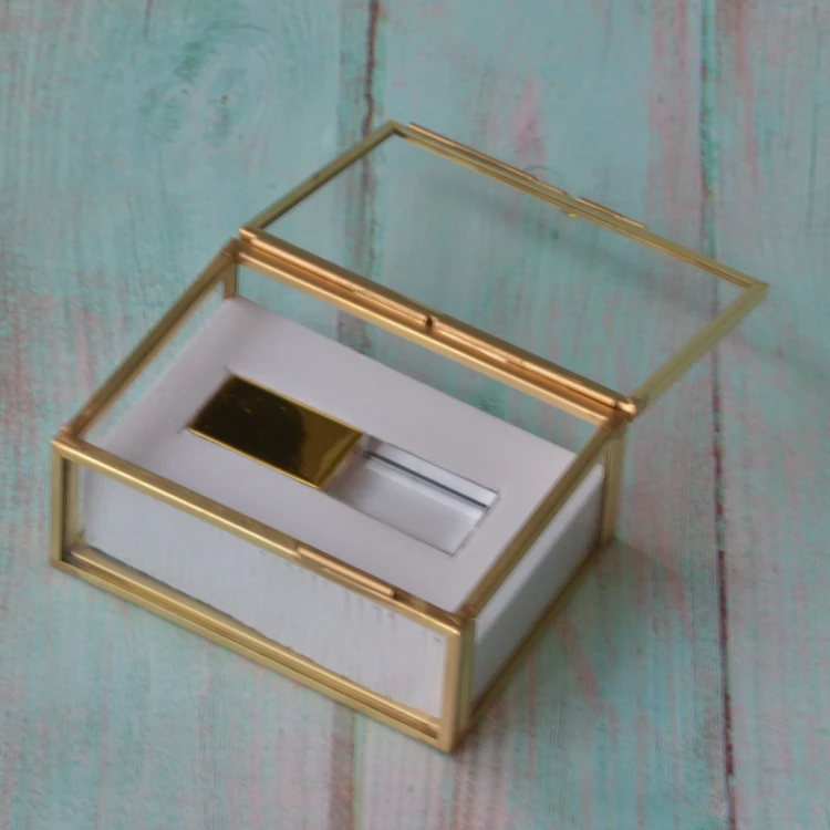various colors micro glass box for usb flash drive with foam insert and lock photography personalized wedding gift OEM ODM