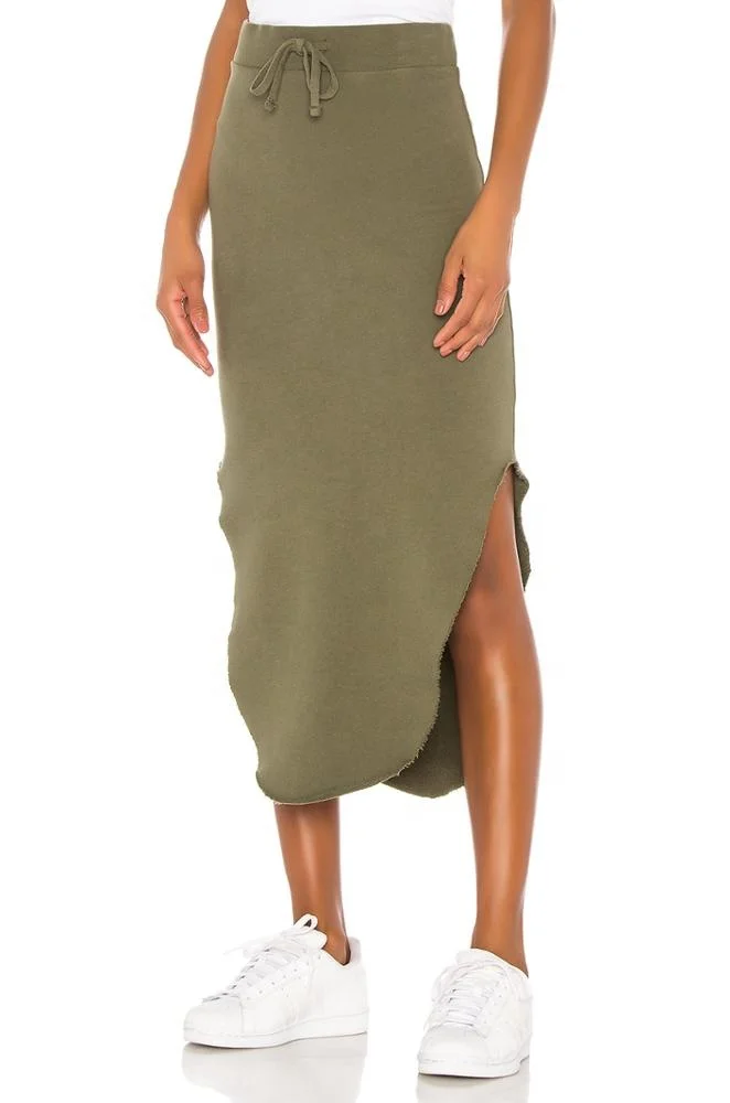 Женская юбка французская махровая ткань из 100% хлопка пикантная миди