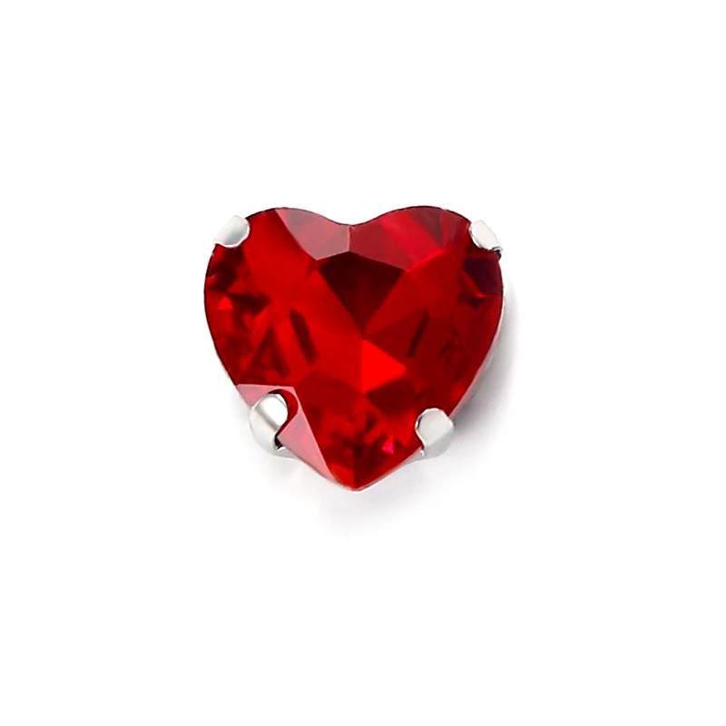 10mm Heart Love Crystal hand-sewn buckle, single claw DIY wedding dress hand-sewn four-hole nail bead water drill glass buckle