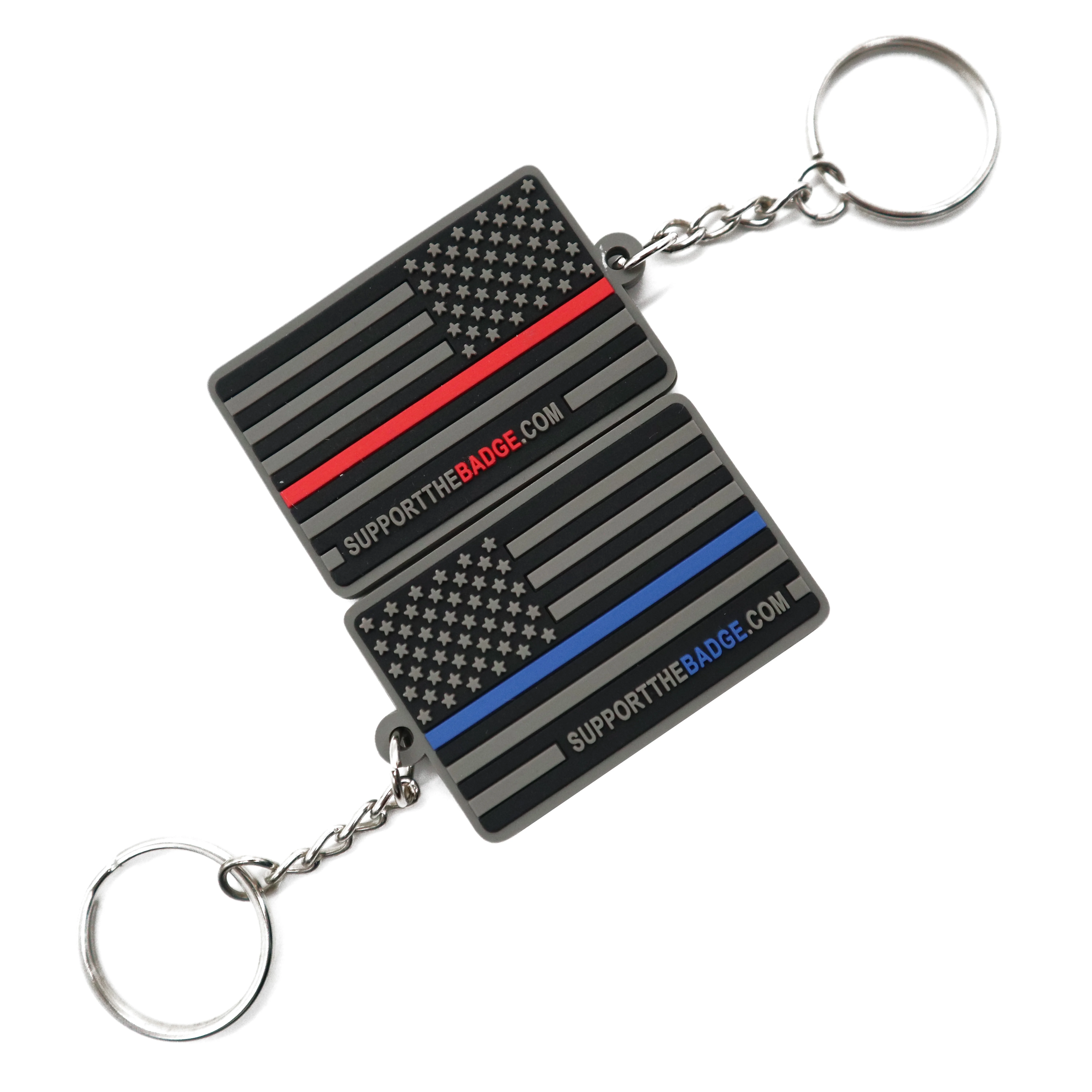 Free Mold Thin Blue Line US America Usa Flag Patch Soft 3D Rubber Custom Pvc Patch With Free Sample