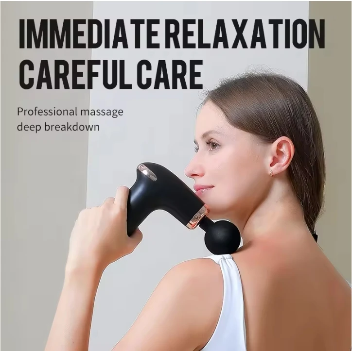 4 Heads Vibration Muscle Massager Mini Handheld Electric Body Deep Massager Sports Drill Massage Gun