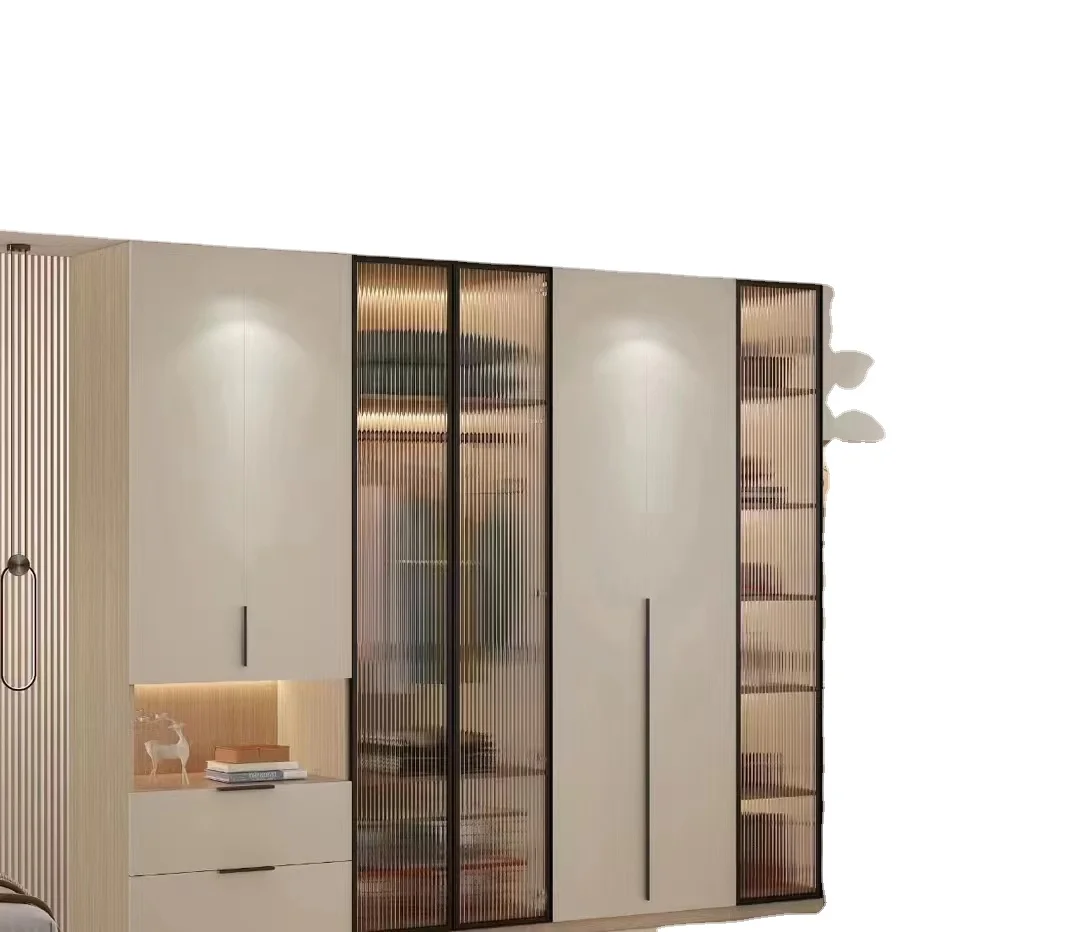 YG Custom Modern Bedroom Closet Wooden Open Style Solid Wood Wardrobe Cabinet