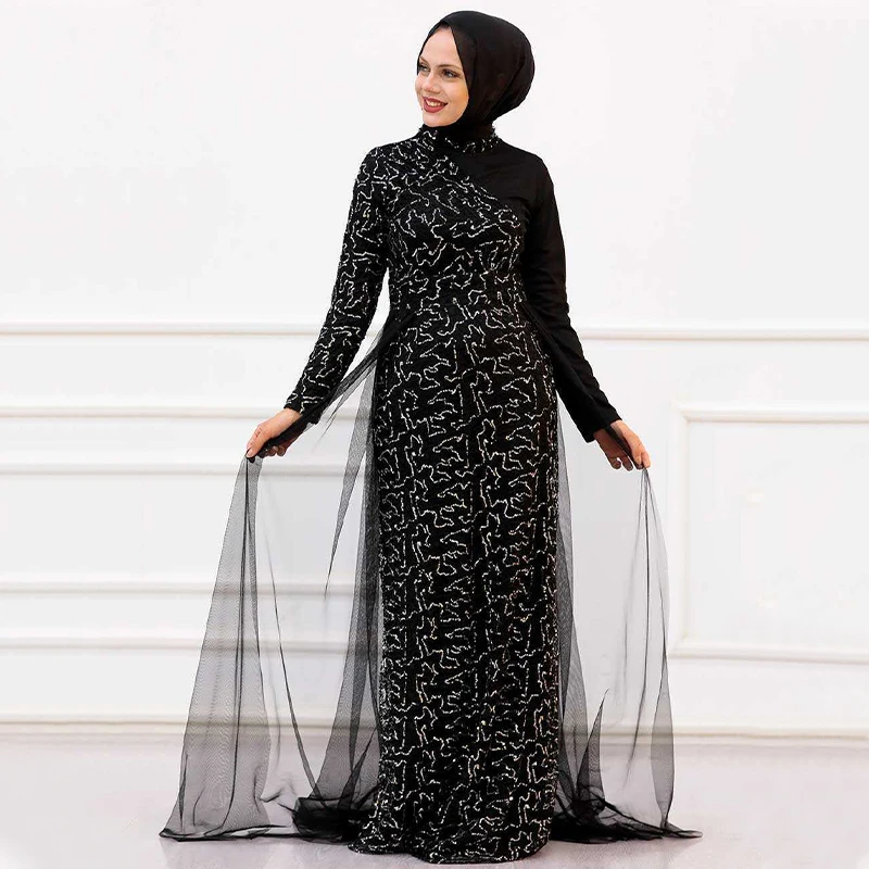 Abaya мусульманские платья Дубай Макси элегантные женские длинное платье мусульманская